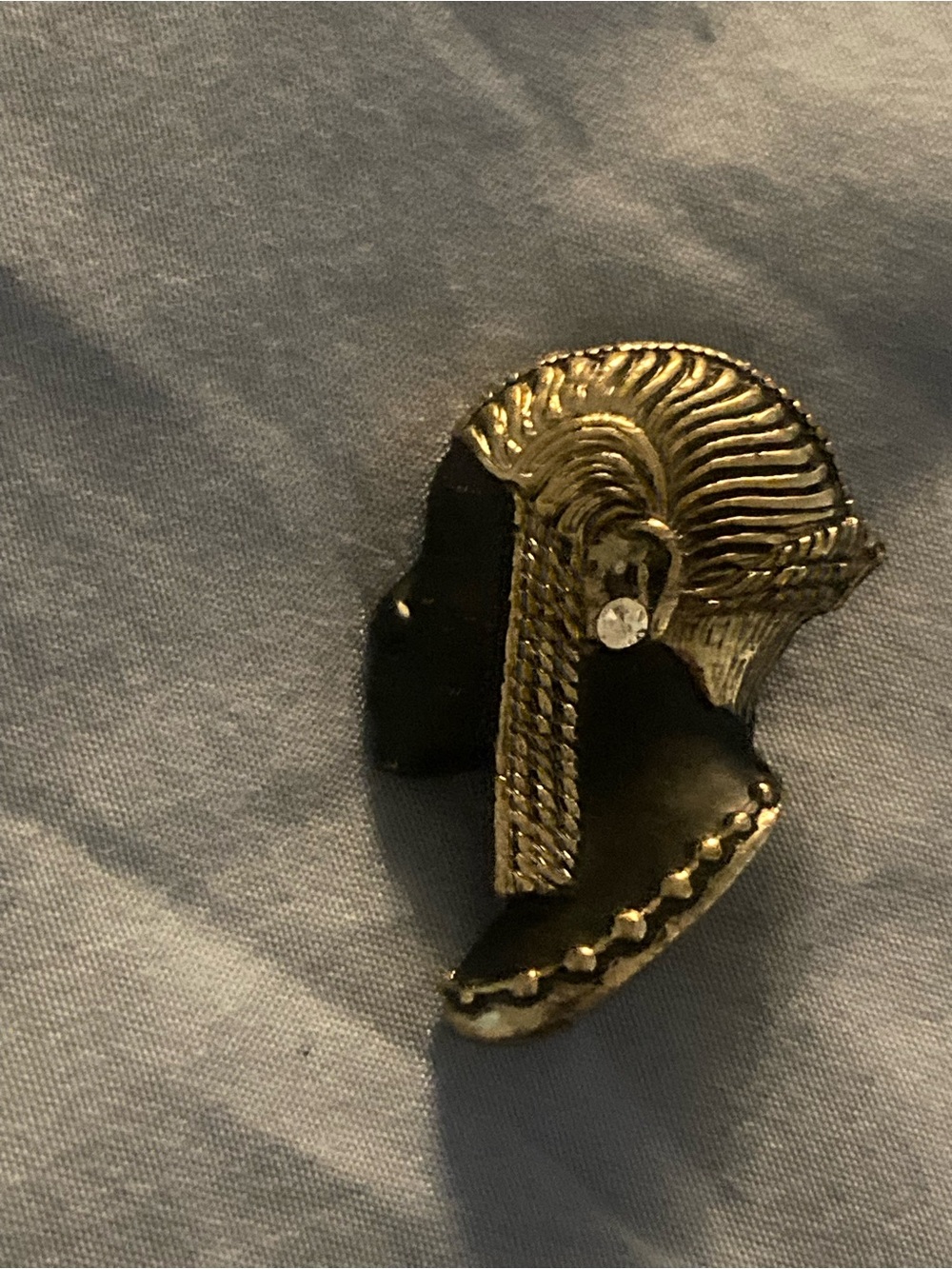 Gold and Black Egyptian Profile Lapel Pin - Women’s Accessory